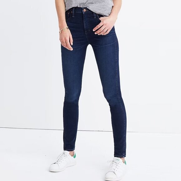 Madewell 10” High-Rise Skinny Skinny Jeans Hayes Dark Wash - Picture 1 of 16